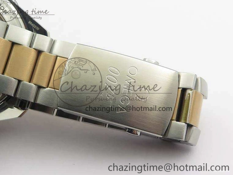 0101 Seamaster Pro Chrono SS RG OM Best Edition Blue Ceramic Blue Dial On SS RG Bracelet A Snug 8129